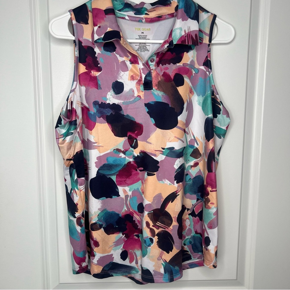 TEKGEAR Colorful Sleeveless Women's Top Size Medium Athletic Comfy